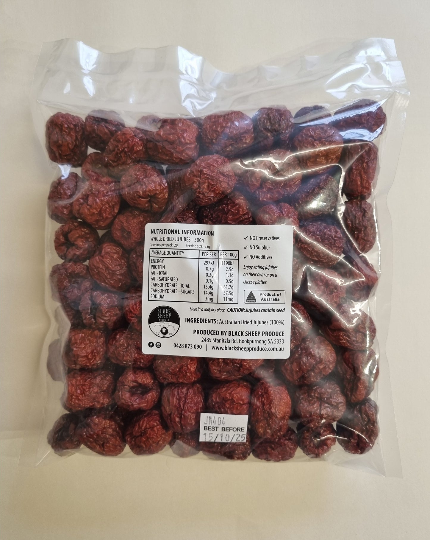 Whole Dried Jujubes (Honeyjar variety)
